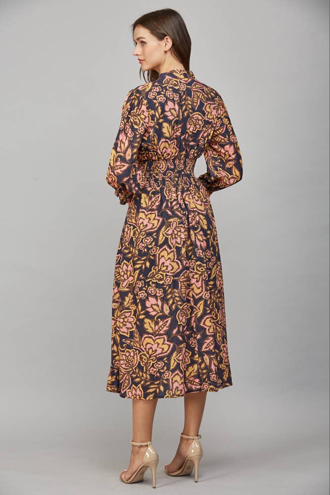 Seasons Change Floral Front Zip Dress