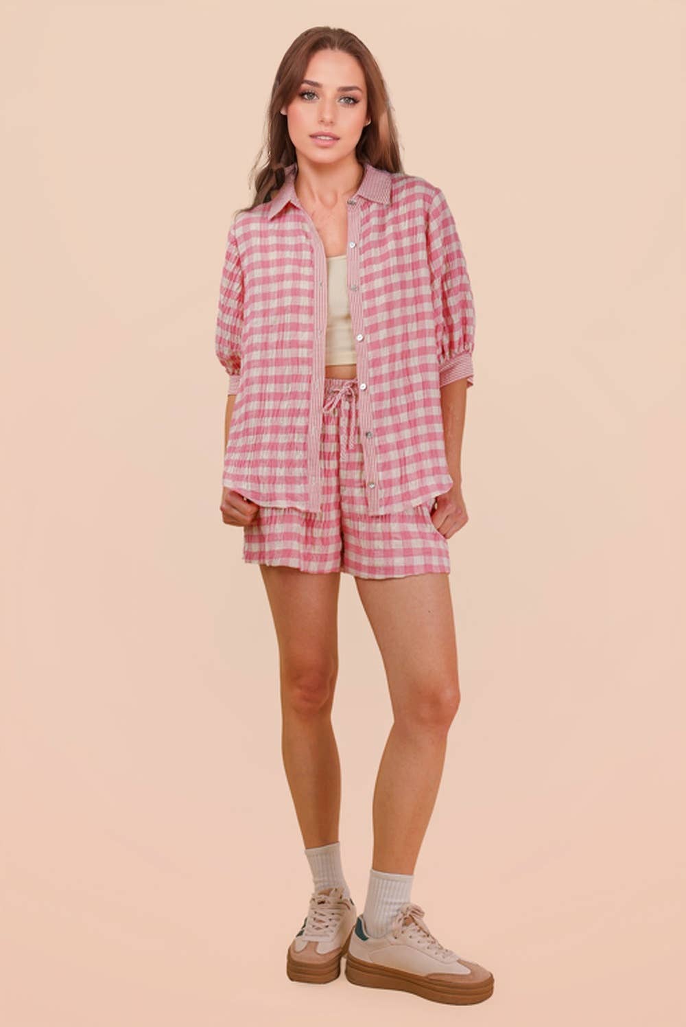 Gingham Shorts Set