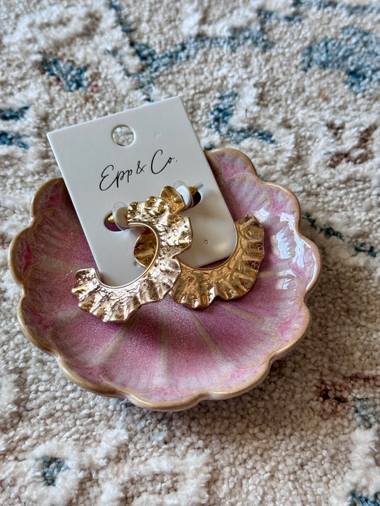 Hammered Gold Hoops