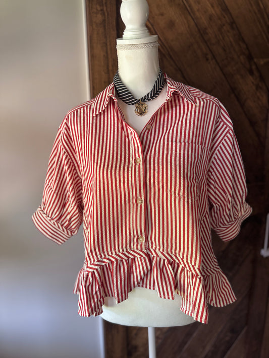 Red Stripe Top