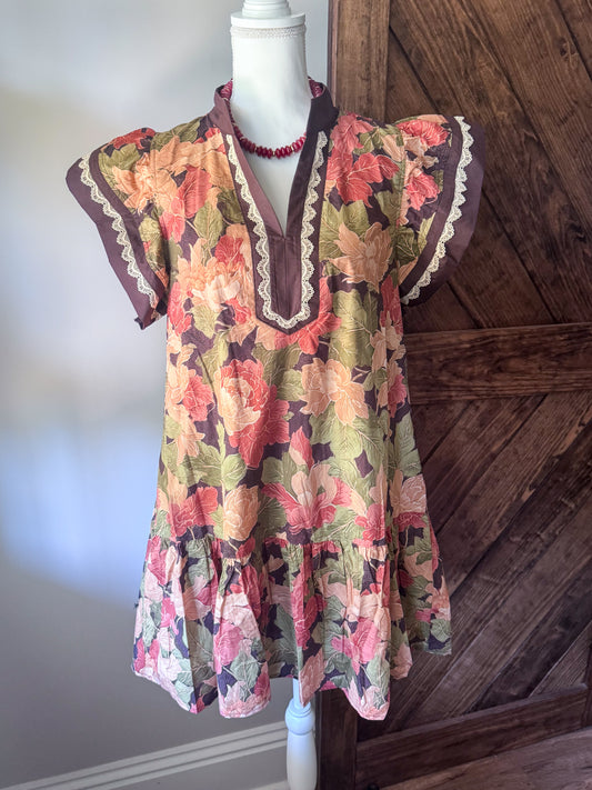Turning Leaves Mini Dress