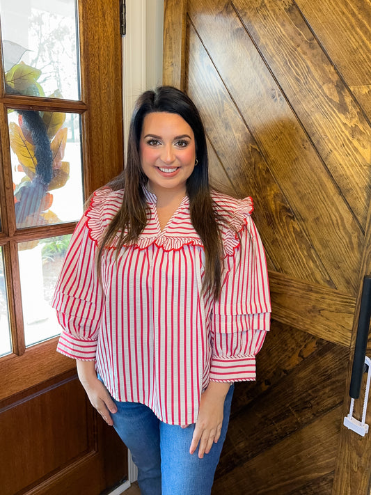 Red Striped Top