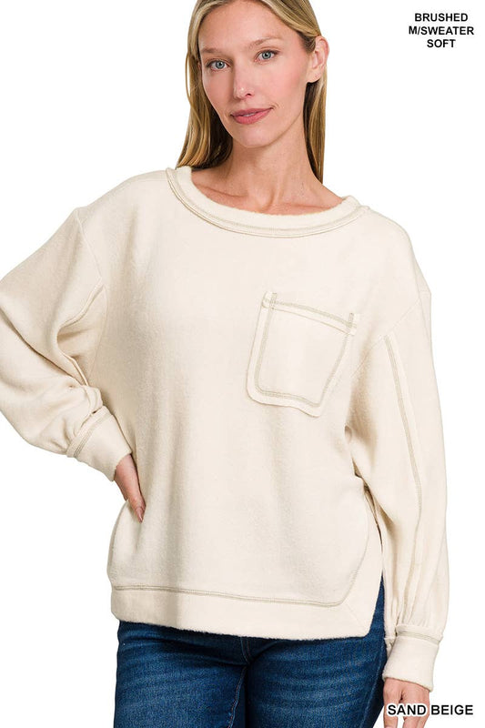 Beige Round Neck Sweater