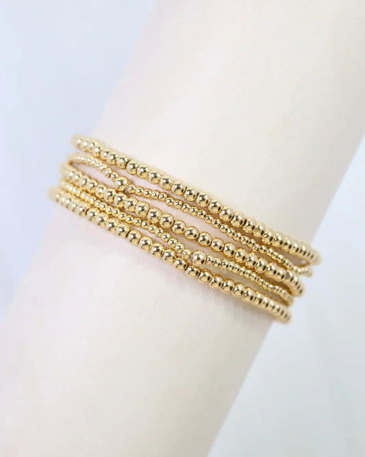 Alva Beaded Bracelet Set Gold