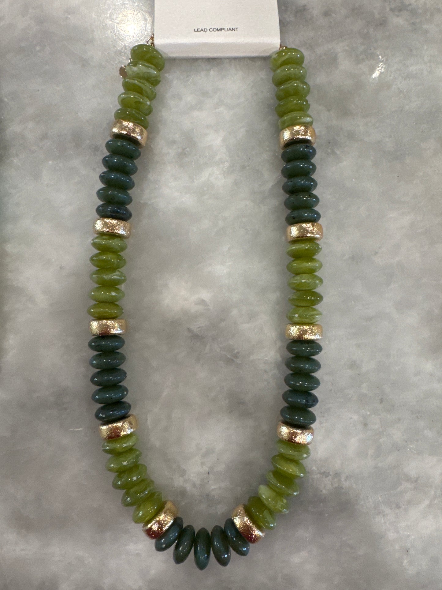 Dark Green Beaded Necklace