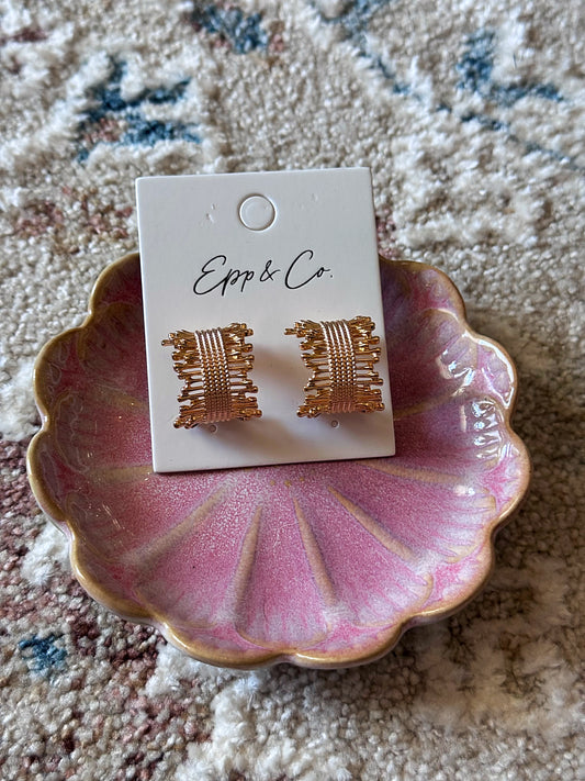 Gold Haystack Hoops