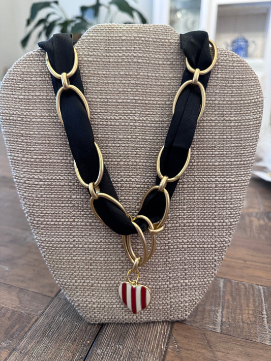 Black Chain Scarf Necklace