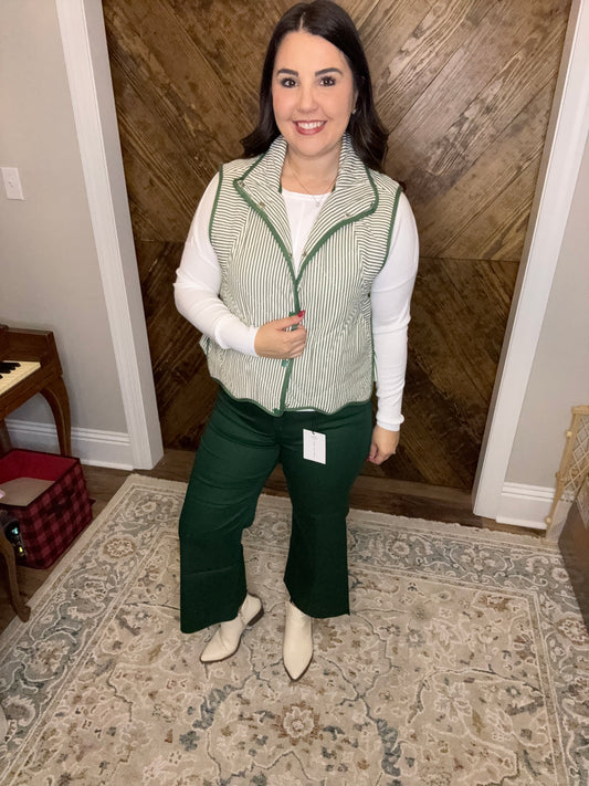 Green Striped Vest