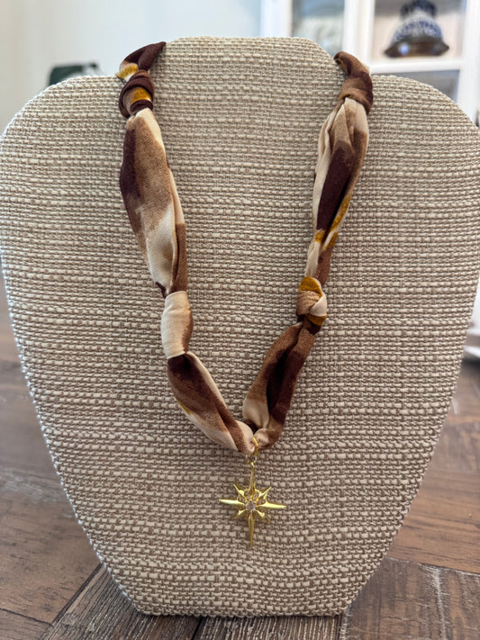 Gold Burst Scarf Necklace