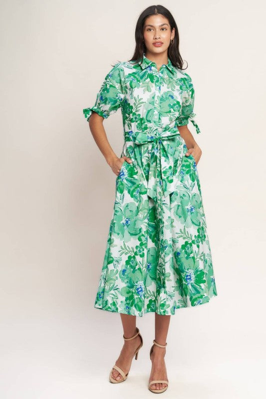 Palm Breeze Midi Dress