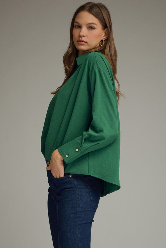Evergreen Satin Blouse