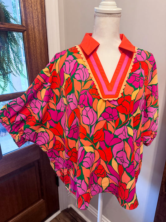 Pink Floral Top