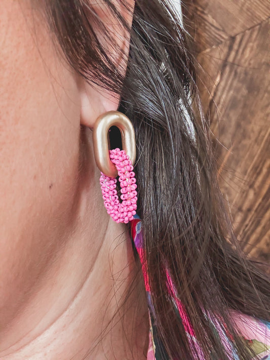 Gold and Pink Beaded Links