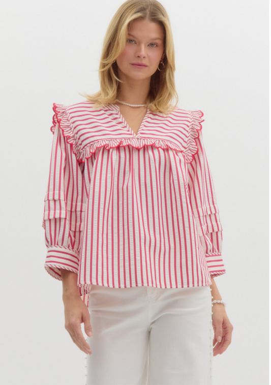 Red Striped Top