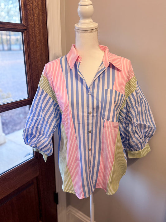 Pastel Stripe Button Down