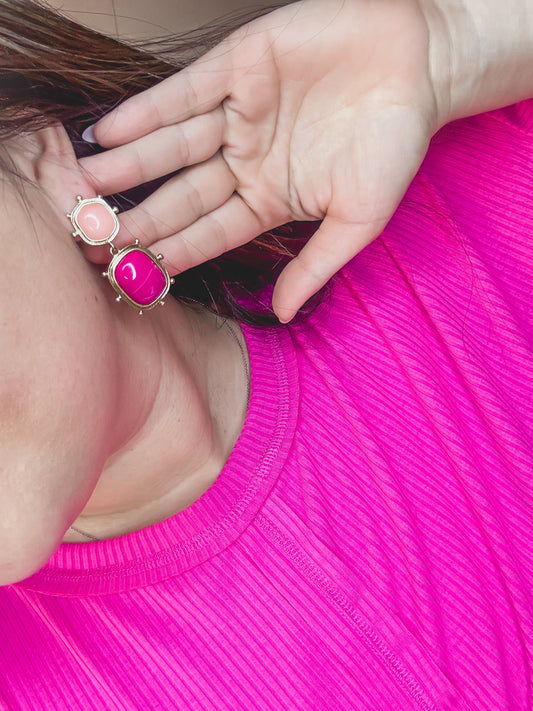 Pink Love Drop Earrings