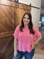 Stripe Basic Top: Pink