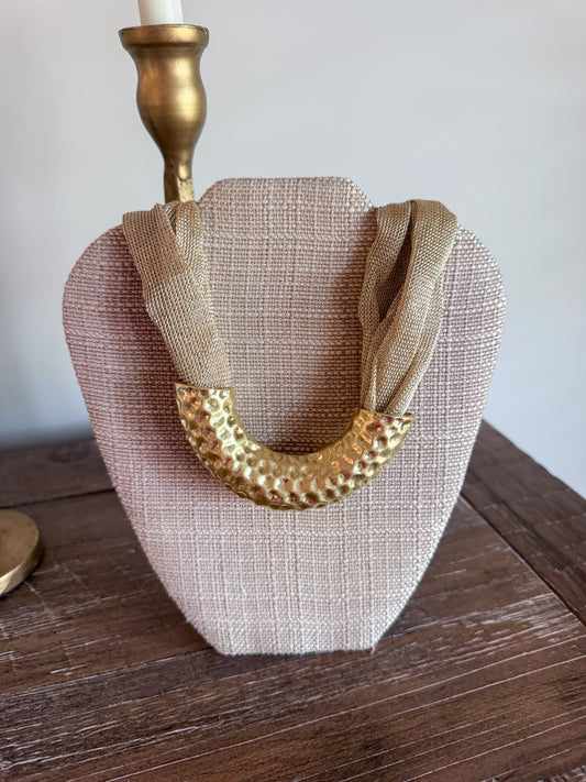 Gold Fabric Necklace