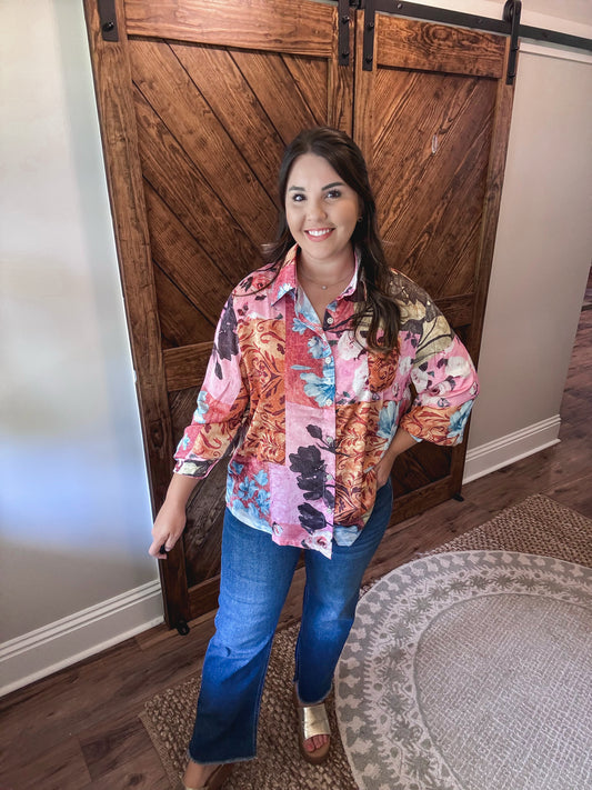 Patchwork Long Sleeve Top