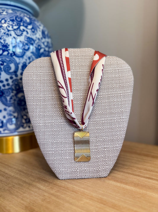 Orange Scarf Necklace