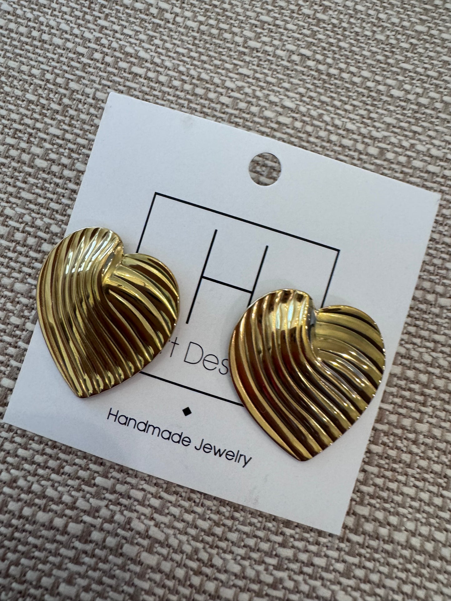 Gold Heart Earrings