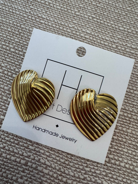 Gold Heart Earrings