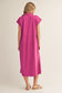 Magenta Collared Midi Dress