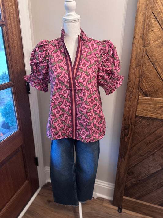 Terra Cotta Stripe Top