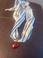 Red Puff Heart Scarf Necklace