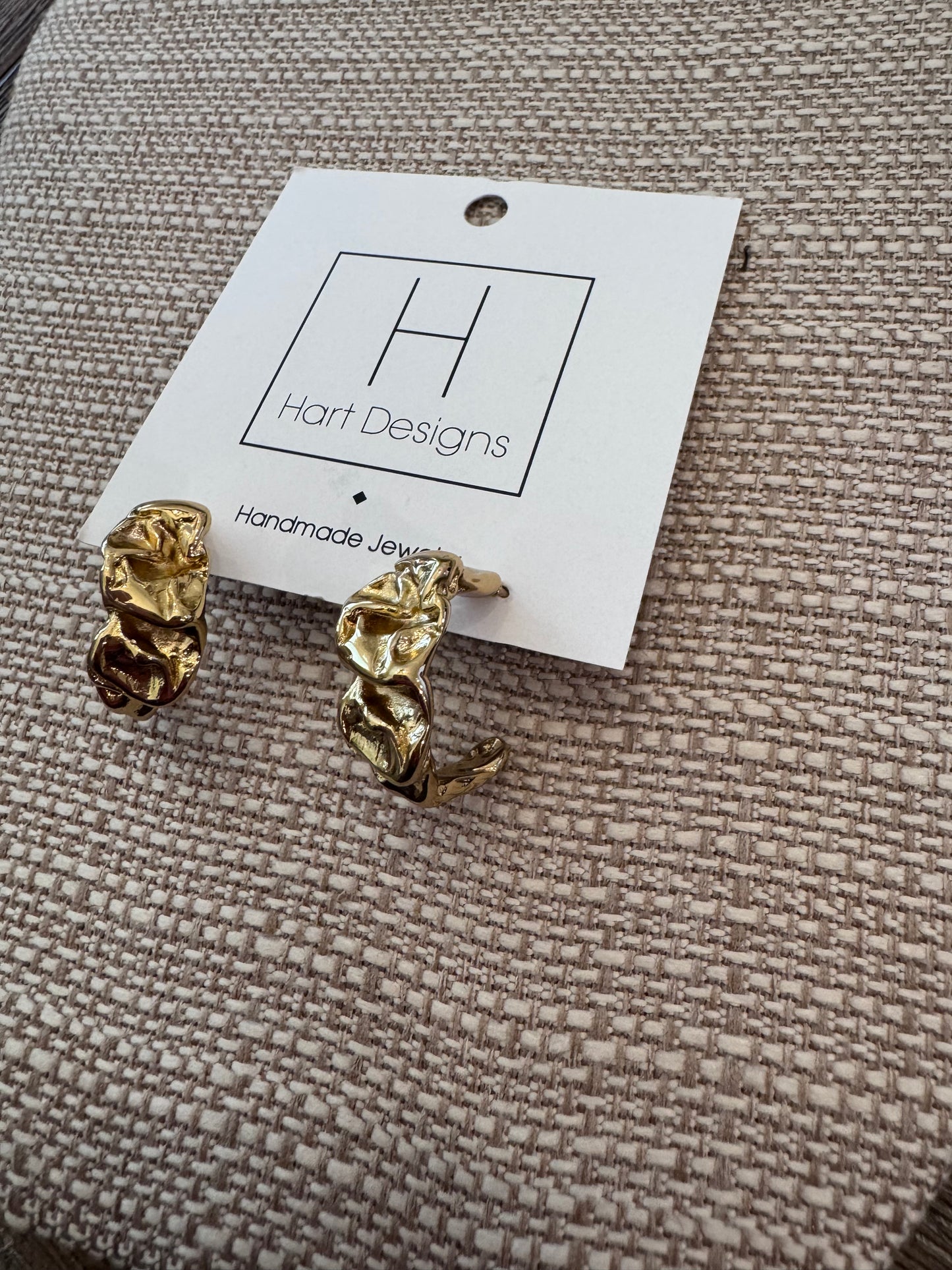 Hammered Gold Hoops