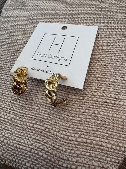 Hammered Gold Hoops
