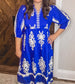 Border Print Halter Neck Dress