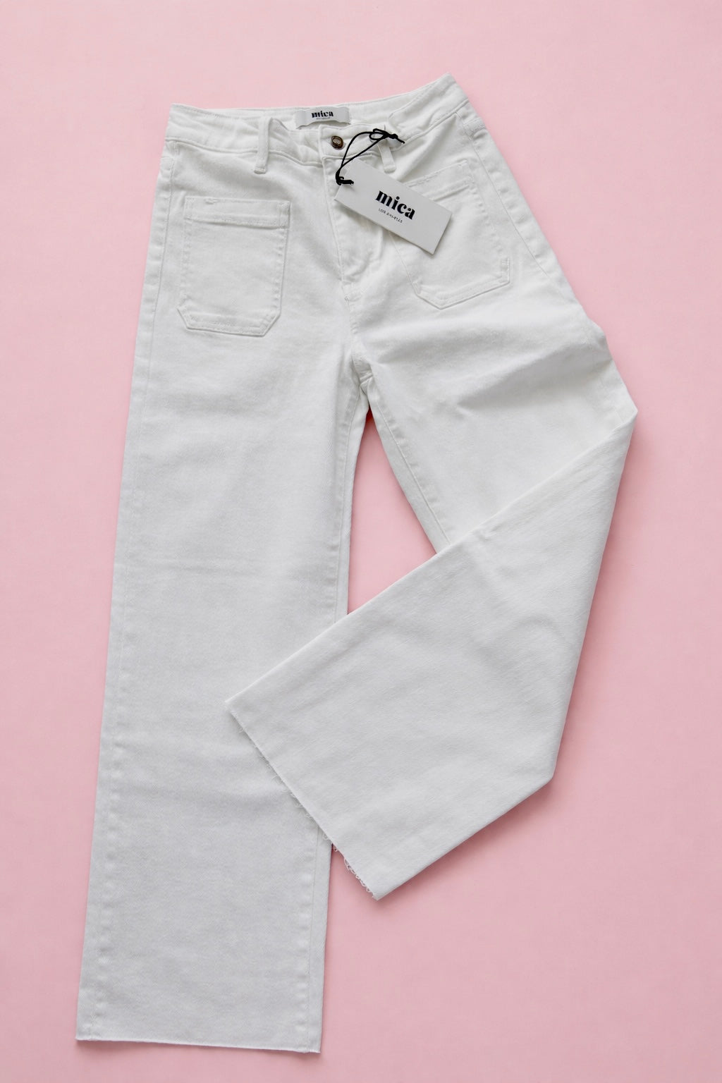 White High Rise Cropped Jeans