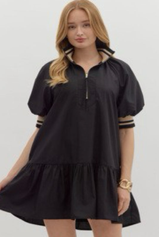 Black and Gold Mini Dress