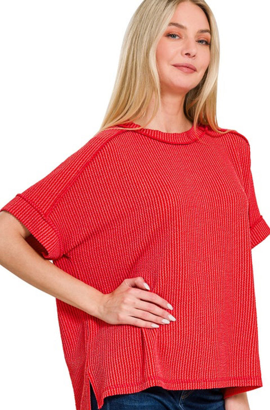 Ruby Corded Short Sleeve Cuff Top