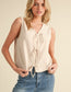 Front Bow Tie Sleeveless Sweater
