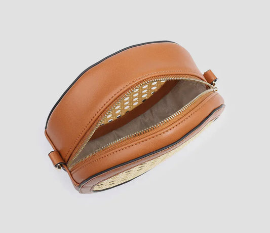 Rattan Circle Crossbody