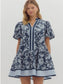 Navy Stripe Floral Mini