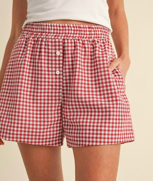 Red Gingham Boxer Shorts