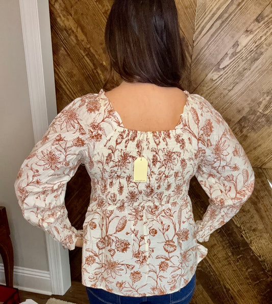 Floral Bow Tie Top