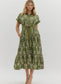 Olive Tie Waist Midi Dress