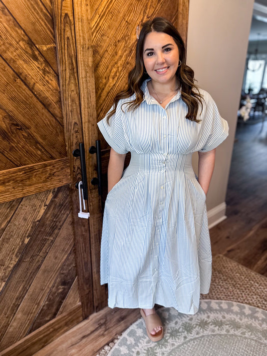 Light Blue Stripe Midi