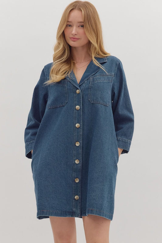 Denim Button Dress