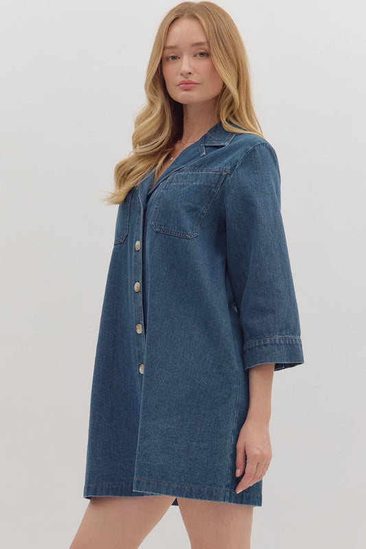 Denim Button Dress