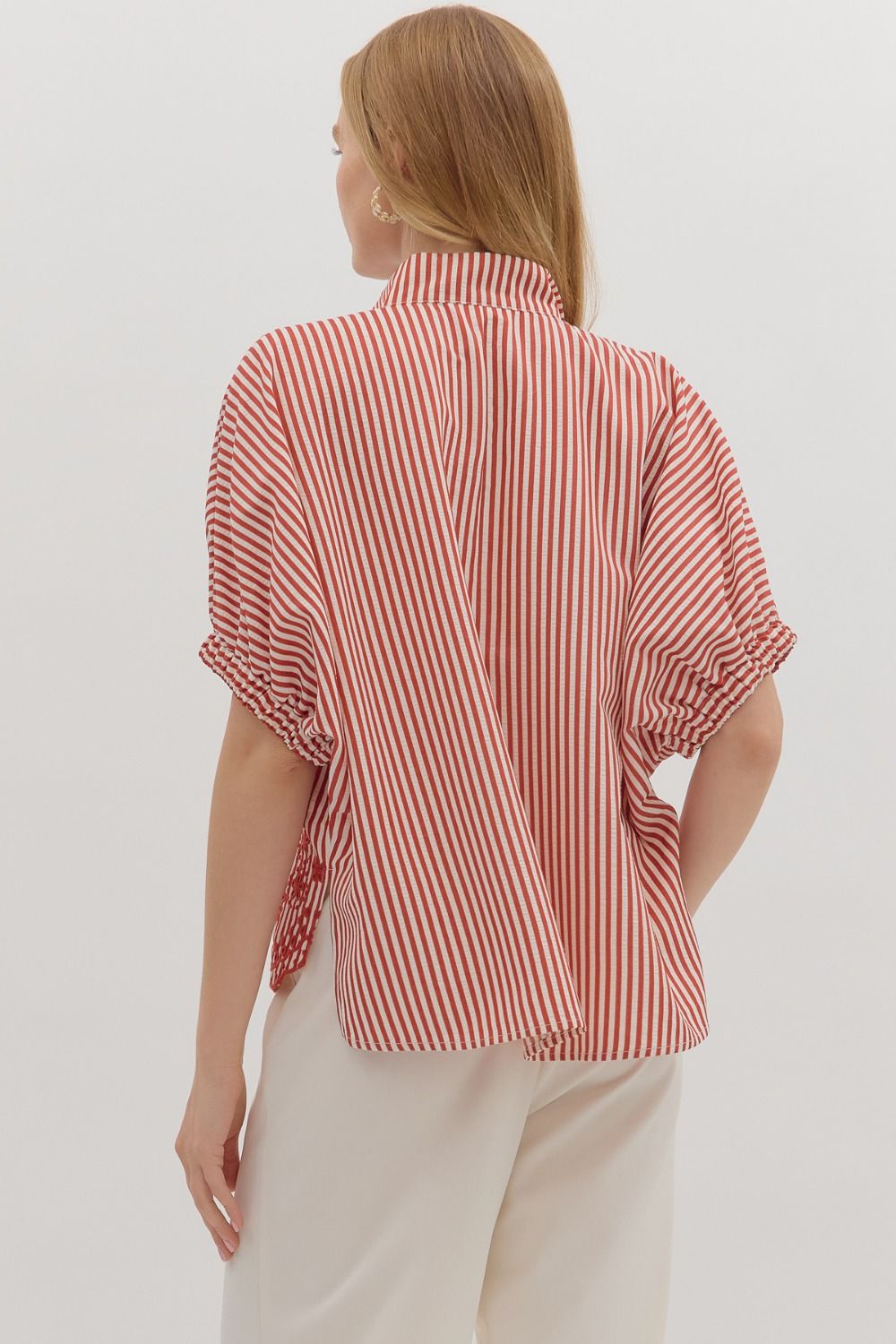 Red Scalloped Top