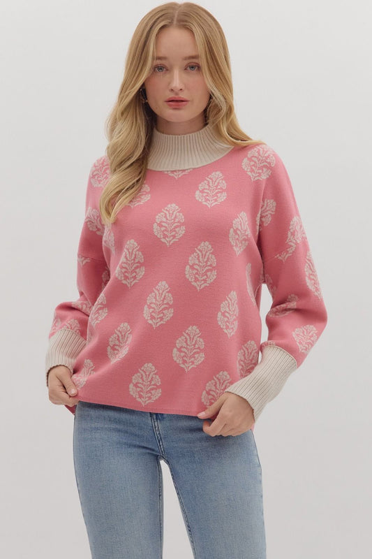 Pink Patterned Sweater