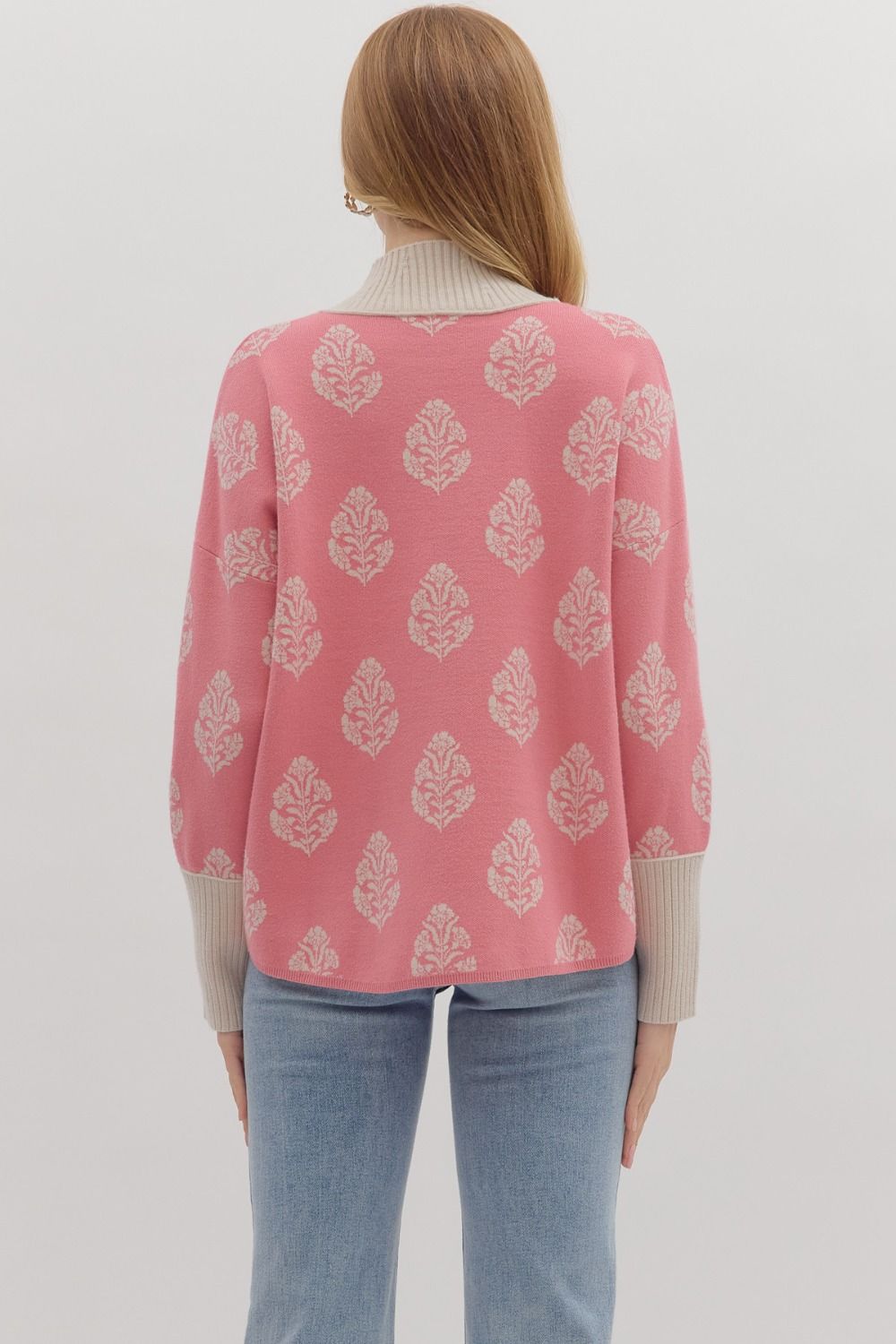 Pink Patterned Sweater