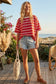 Americana Striped Oversized Tee