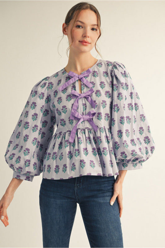 Lavender Peplum Top