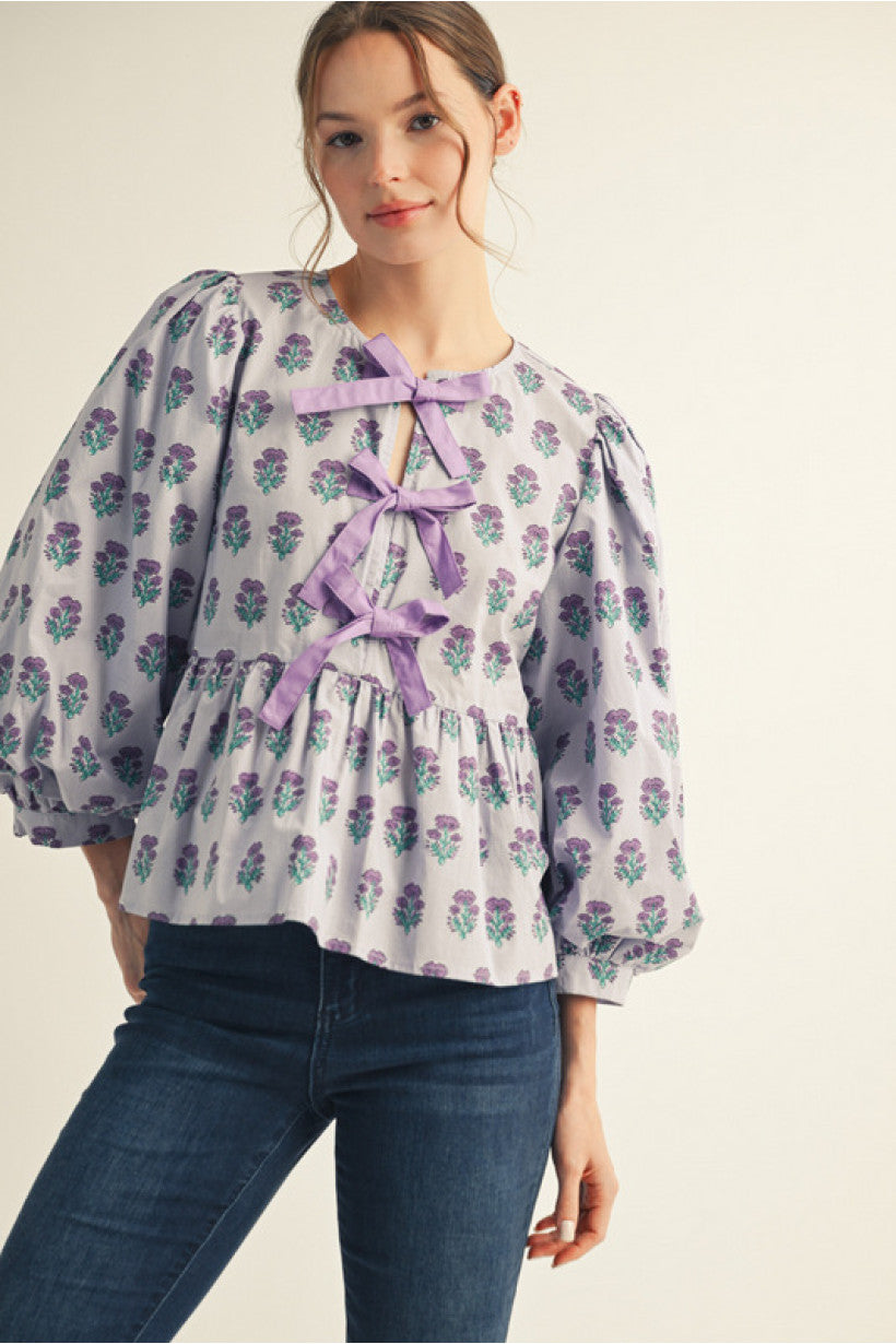 Lavender Peplum Top